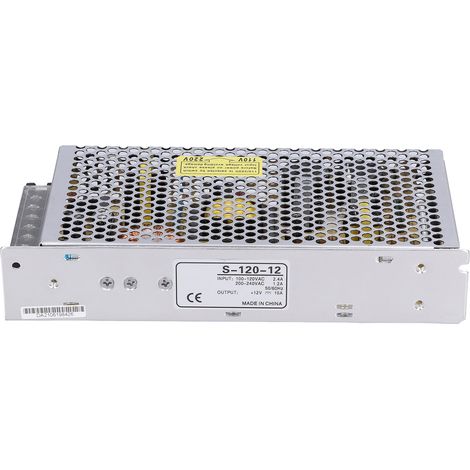 Alimentation à découpage pour LED 100-240 V vers 12 V/24 V, adaptateur secteur pour caméra de surveillance 120 W, S-120-12 (1/5)
