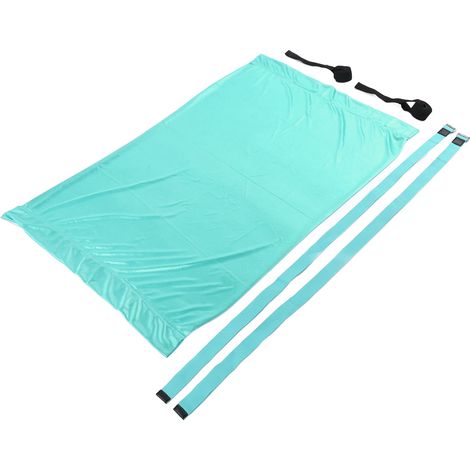 Hamac de yoga pour la maison, idéal pour l'équilibre sur les mains et les jambes écartées. Extensible et portable. Bleu foncé. (1/5)