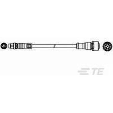 TE Connectivity 1-2273109-4 Câble de raccordement M8, M12 mâle, droit, femelle, droit 1.50 m Nombre de pôles: 4 1 pc(s) D769191 (1/2)