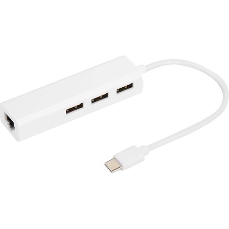 Adaptateur Ethernet USB-C vers RJ45 avec Hub 3 Ports USB 3.1 pour Mac et Android (1/5)