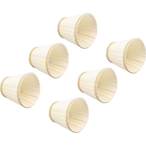 Lot de 6 petits abat-jour à clipser en tissu pour lustres et ampoules de bougies. Accessoires d'éclairage (1/5)