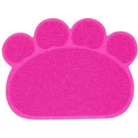 Tapis de litière pour chat Tapis antidérapant Forme de pate Alimentation Eau Tapis de table Tapis pour chien Pet Cat Kitty, 30x40cm (1/4)