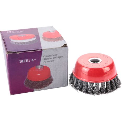 Ortviai Brosse à cupules en fil d'acier 100 mm × 16 mm pour meuleuse rotative – polissage et décapage (1/5)