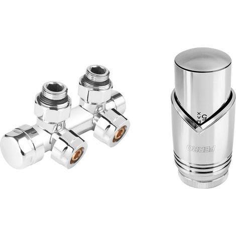 Dekoratives Thermostat-Set Typ ZTD30CR, kombiniert, Eck, Chrom, ohne Voreinstellung