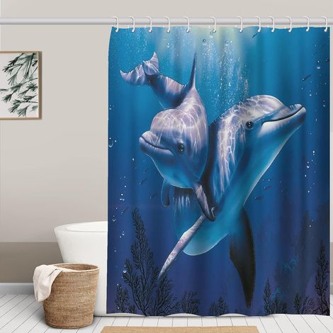 Rideau de Douche 100% Polyester pour Baignoire et Salle de Bains, Lavables, Anti-moisissure et Antibactérien 180 x 180 cm (1/5)