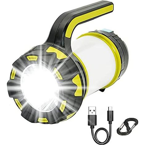 Lanterne de camping rechargeable, plusieurs modes d'éclairage, lampe de poche parfaite pour les urgences, les pannes de courant, avec câble USB (1/5)