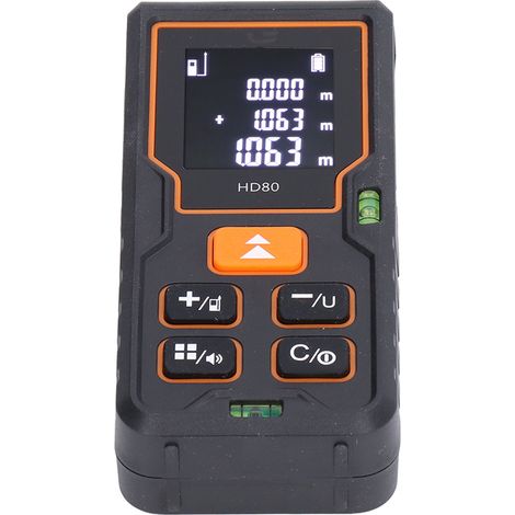 Télémètre laser infrarouge avec écran LCD rétroéclairé : mesure de distance, de surface et de volume jusqu'à 80 mètres (HD80). (1/5)