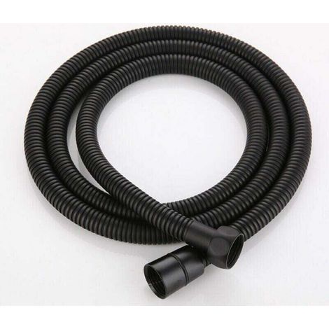 Flexible de Douche 1.5M Noir Mat, Tuyau de Douche Universel en Acier Inoxydable Cable de Douche, Anti-Explosion et Anti-Torsion (1/4)