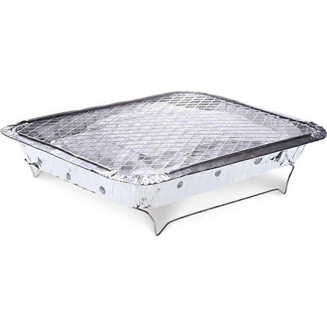 Tragbarer Grill mit Holzkohle, Einweg-Aluminiumfolie, für Zuhause und den Außenbereich (1/5)