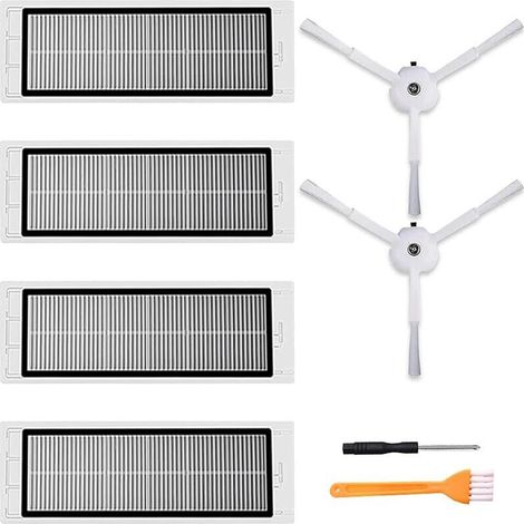 HEPA Filters Replacement Accessories for Xiaomi Roborock S5 Max S6 Pure S6 MaxV S6 Max S4 Max S4 S5 S50 S51 S55 S6 S60 S65, 4 HEPA Filters, 2 Side Brushes (1/5)