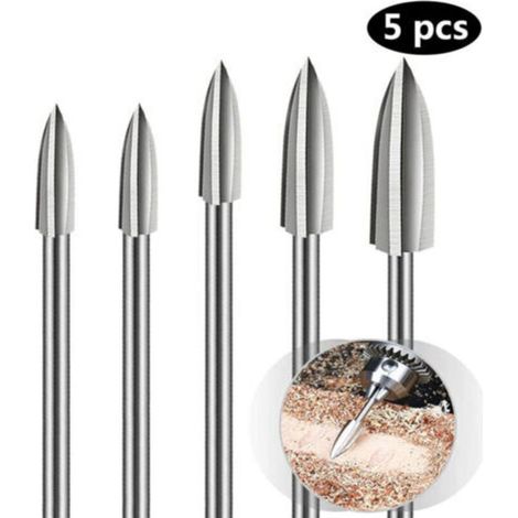 Pr Parts Milling Cutter Carving Tools Engraving Rotary Burrs for Wood Carving Tungsten Carbide Double Cutting Rotary Burr Grinding Steel Milling Cutter Knife Carving Tool (1/4)