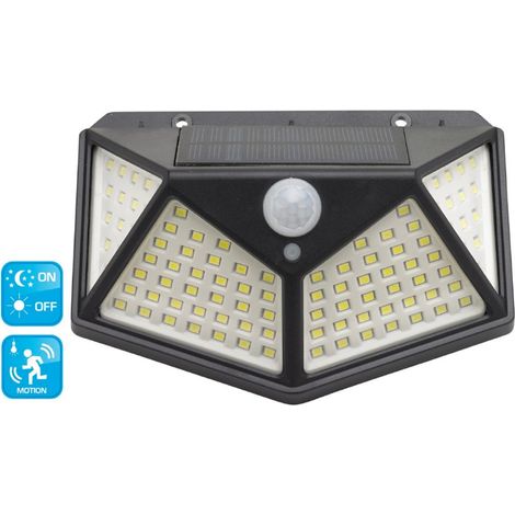 LAMPADA SOLARE 100LED 270LUMEN C/SENSORE CREPUSCOLARE IP65 MAURER