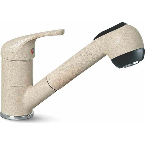 Rubinetto Cucina Miscelatore Monocomando Doccetta Estraibile Apell AP20GO Granito Avena (1/2)