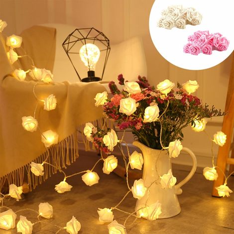 Guirlande Lumineuse En Forme De Rose - 300 cm - Alimentation USB - Décoration Intérieure Et Extérieure - Pour Fêtes, Mariages, Jardins, Chambres - 1 Pièce (1/5)