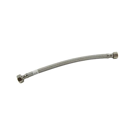 MATEU latiguillo h 3/8 - h 1/2 de 25cm inox , Latiguillo para instalaciones de agua. -Conexiones terminales de latón niqueladoManguera interior de goma, trenza de acero inoxida (1/3)