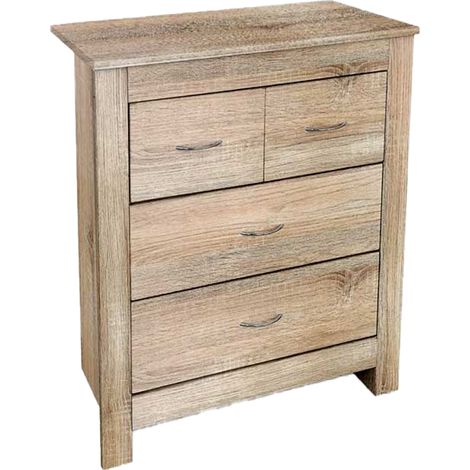 MOBILE DA ARREDO CON 4 CASSETTI 79X38X81CM IN COLORE ROVERE (1/2)