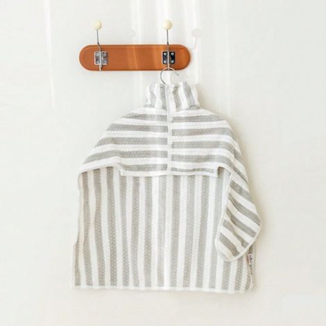 Peignoir-séchage pour chien - ultra-absorbant - facilement ajustable - pour grands animaux - blanc-gris - M (1/5)