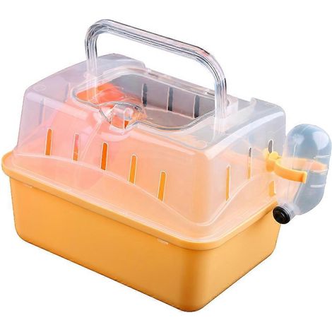 Cage de transport portable pour hamster avec gamelle et roue, pour petits animaux de compagnie. (1/5)