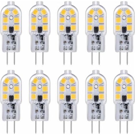 Ampoule LED G4 12V 2W Blanc froid 6000K, équivalent halogène 10 à 20W, lot de 10 pour camping-car et cuisine (1/4)