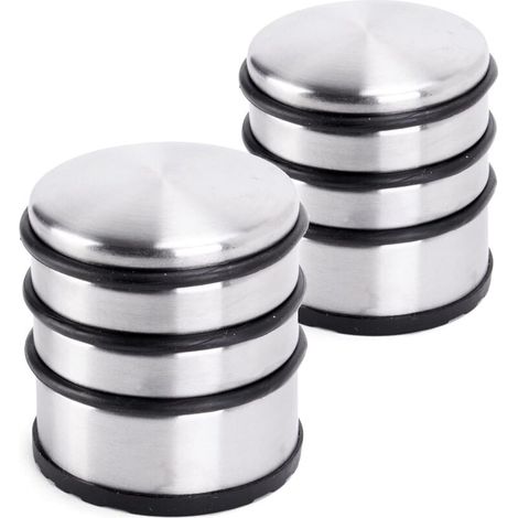 Bloque-Porte Butée de Porte Plat en INOX, 7x8cm (Lxh) Cale de Porte 1 kg pour Portes Lourdes - Butoir Design Acier Inoxydable antidérapant pour sols glissants - Set de 2 pièces