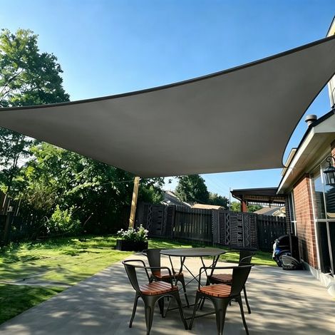 Toile d'ombrage imperméable 2x3m – Protection UV 90% – Colonne d'eau 3500 mm – Avec anneaux en D en acier inoxydable – Pour Jardin, Terrasse, Balcon & Patio - 2x3m -Gris foncé - 1 Pièce (1/5)
