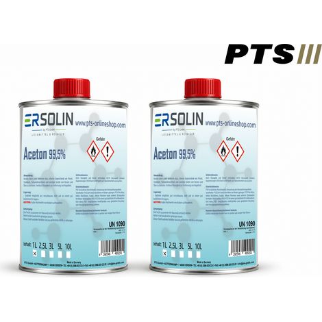 Aceton 99,5% 2x1 L Blechdose Reiniger Entfetter Lösemittel Lackentferner sehr ergiebig (1/3)