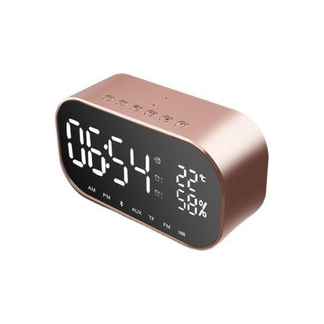 Bluetooth Alarm Clock Radio FM Speaker with Thermometer and Hands-Free Calling Function (1/3)