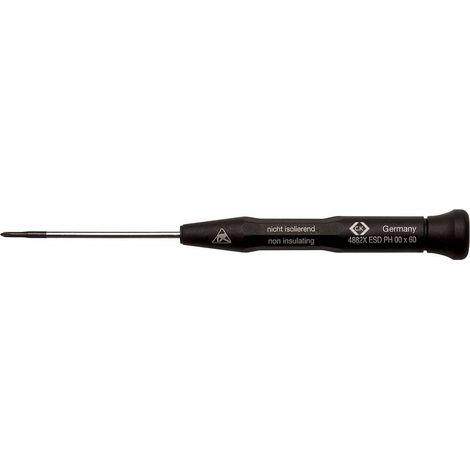 C.K T4882X1 ESD antistatique (ESD) Tournevis cruciforme PH 1 Longueur de la lame: 80 mm DIN EN 61340-2 C59633 (1/2)