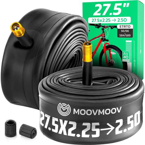 Chambre à air 27,5 pouces - Pour pneus de 27.5x2.00 à 27.5x2.40 - ETRTO 47-584 à 65-584 - Valve Schrader 40 mm - Lot de 2 (1/5)