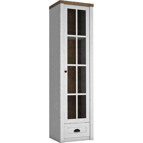 AX LIVING Vitrine Glas Palmano W1S – 50 cm breit, Andersen Kiefer