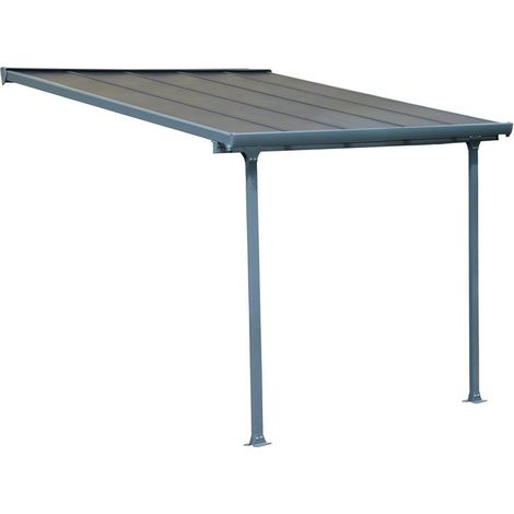 Palram – Pergola Feria 3x3 grise en polycarbonate – Structure en aluminium inoxydable – Protection UV 100% – Montage facile sans outil (1/5)