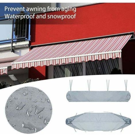 Housse Pour Store Banne - 3,5 M - Tissu Oxford - Imperméable Anti-Uv - Gris (1/4)