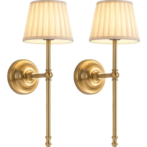 Set of 2 gold wall lights, LED wall lights, portable lighting, rechargeable, with remote control, modern style. (1/5)