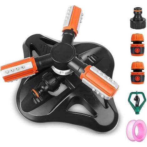 Arroseur De Jardin, 3 Bras Rotation Automatique à 360° Ajustable Arroseurs d'eau De Jardin Système D'irrigation De Pelouse avec Connecteurs Rapides (1/5)
