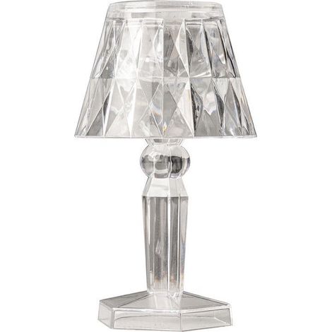 Lampe de table en cristal en liquidation, lampe de chevet à intensité variable, élégante et moderne, cadeau pour chambre de fille ou (1/5)