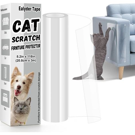 Film Protecteur Chat 208cmx3m Transparent Portes Meubles 30 Broches Film protecteur porte anti-griffes chatschiens Monocollant sans résidus avec 30 broches fixation (1/5)