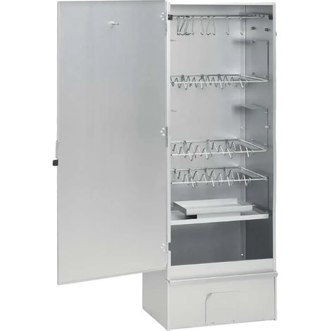 Fumoir de barbecue, acier galvanisé, table pratique, Argent (1/2)