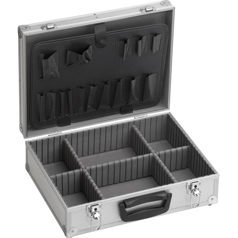 Mallette à outils vide 395 x 300 x 130 mm – Dos renforcé – Compartiments individuels – Verrouillable, boîte à outils, organiseur, mallette en aluminium vide (1/5)