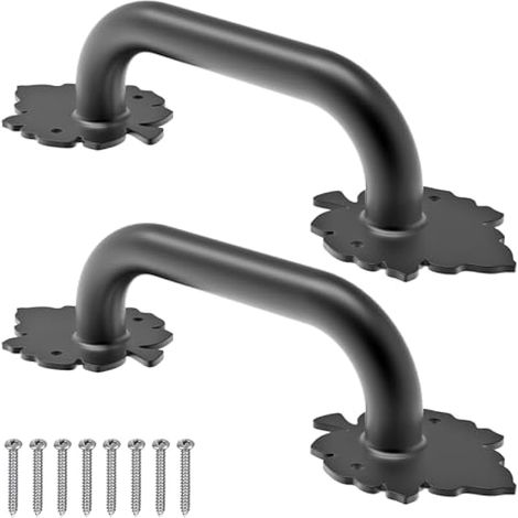 Dolibest Poignées de Porte Coulissante, 25cm Poignee de Porte Interieur pour Porte de Grange 2pcs PoignéE de Porte pour Portail en Bois/Garage/Porte D'EntréE/Salle Bain/Armoire/Tiroir/Placard