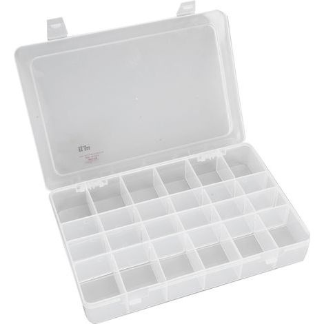 Boîte de rangement transparente à grille amovible, organiseur de pièces électroniques, compartiments séparés, conteneur de stockage empilable
