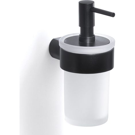 Seifenhalter Aus Satinierter Glasschale Und Schwarzem Halter  Palazzo