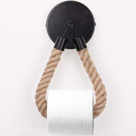 Vintage schwarzer Toilettenpapierhalter für Toilettenpapierrollen, Ersatz-Toilettenpapierhalter zur Wandmontage, Badezimmerdekoration (schwarz) (1/4)