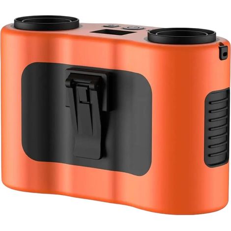 Ventilateur cou 20000 mAh – 32 heures – Double moteur – 5 vitesses – Écran LED – Recharge USB – 3-en-1 – Randonnée, camping, bureau – couleur orange (1/4)