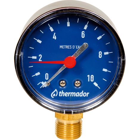 THERMADOR Hydromètre RADIAL Mâle 3/8"- Ø63mm-Pression 0 à 20 mce