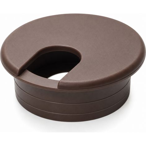Passe Câbles 2 Plastique pour Bureau Ordinateur Marron (1/5)