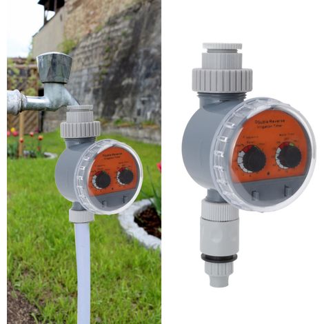 Minuteur d'Irrigation Double Cadran avec Vanne à Bille IP67 Étanche, Automatique sans Pression pour Jardins et Balcons (1/5)