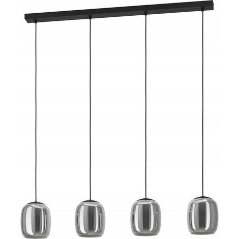 Lampe pendante de table à manger Ciampino 4L - verre dépoli fumé - 901193 (1/3)