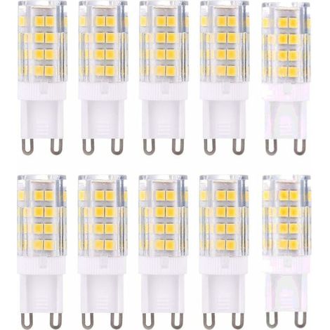 G9 LED-Lampen, Warmweiß 3000K 5W G9 LED-Lampe, Lichtleistung entspricht 40W Halogenlampen, 420 Lumen, nicht dimmbar, 10er-Packung [Energieklasse A+]