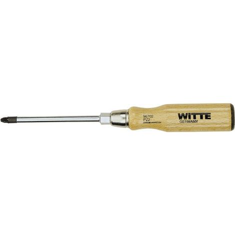 Pozidriv schwarzer Schraubendreher mit Holzgriff (PZ1x85) WITTE 96701