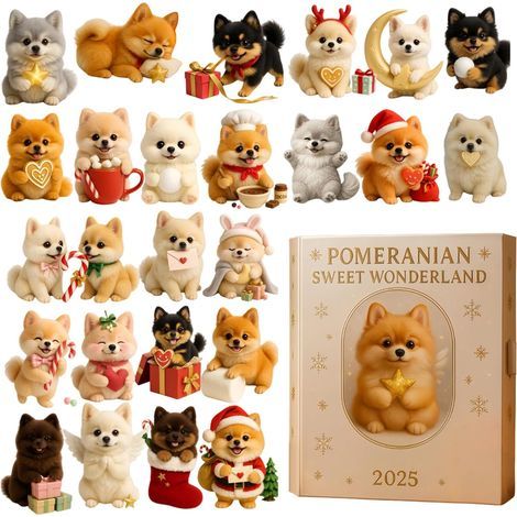Adorno navideño de perro: decoración acrílica 2D, colgante con calendario de cuenta regresiva de 24 días hasta 2025. Para el hogar, árbol de Navidad, pared, puerta, adultos y niños. (1/5)